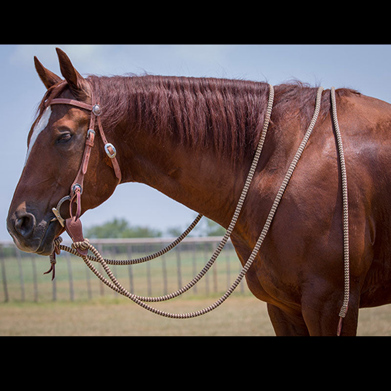 Harness Leather Bridle Sets with Black Navajo Mecate Reins