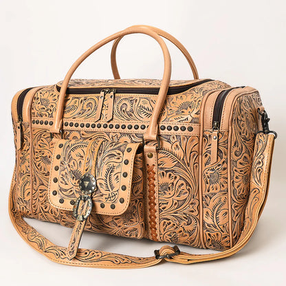 Tooled Leather Duffle Bag