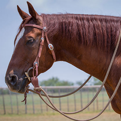 Harness Leather Bridle Sets with Black Navajo Mecate Reins